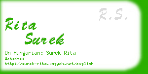 rita surek business card